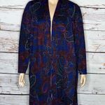 Susan Graver Size 3X Blue - Paisley Print Open Front Duster Cardigan Jacket Photo 0