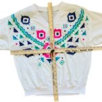 80s Puff Paint Southwest Tee Shirt Short Sleeve Top White Pink Green Purple M Size M Photo 5