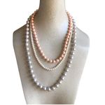 Three Beaded Medium Light Gray Small Pink Avon Marked Mini Ivory Necklace Bundle Photo 1