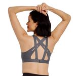 All In Motion Medium Support Dark Grey Sports Bra Strappy Back Size Small Photo 1