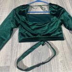 Willow Emerald Green Velvet Crop Top; Small Women's Photo 7