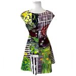 Clover Canyon Aline Neoprene Mini Multicolor Floral Y2K Dress Size Small NEW Photo 1