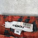 Miaou X Revolve Red Leopard Junior Pant Jeans Sz 26 Button Fly Crop‎ Flare $295 Photo 5