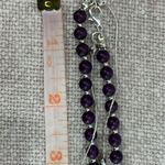 Multi Strand Purple Glass and Silver Tone Bead Chain Necklace Photo 5