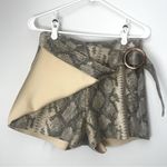ZARA Snakeskin Printed Faux Wrap Skort Size Small Photo 2