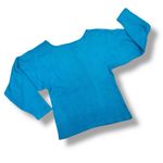 Vintage 80s Stephan Andrews V Back Angora Fuzzy Knit Sweater Turquoise Medium Blue Photo 10