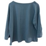 Eileen Fisher Diagonal Eco Ballet Knit Box Top Blue Size Large Photo 2