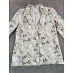 Joie NWT  Floral Linen Blend Blazer Neutral Tan White‎ Botanical Jacket Size M Photo 6