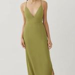 Love, Bonito Layton Padded Plunge Midi Dress NWT Avocado Green NEW Medium Photo 0