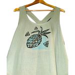 R & K Vintage 90's Linen Blend Overall Midi Dress Womens 10 Pineapple Green Y2K Photo 1