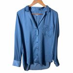 Equipment  Femme Keira Satin Button Down Top Size Medium Photo 3