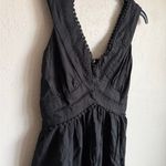 ZARA  Collection Black Linen Blend V-Neck Cut Out A-Line Mini Dress Womens 2 Photo 1