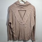 White Crow  Top Women M Heather Latte Tan NWT Cowl Neck Ribbed Knit Casual Cozy Photo 1