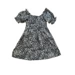 H&M NWT  Dress Medium Black White Floral Print Puff Sleeve Off Shoulder Smocked‎ Photo 7