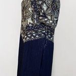Night Vogue Sheath Dress Womens medium navy Sequin Beaded Lined Back Vent & Zip Photo 3
