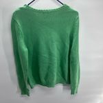 Lands' End  Vibrant Green Crew Neck Sweater with Button Accents Photo 6