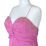 Vintage 90s Y2K Pink Whimsical Beaded Sequin Flower Prom Dress XL Fairycore Glam Photo 13