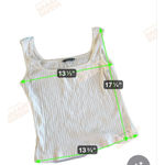 SheIn Women's  Cream Ribbed Square Neck Tank Top S Photo 3