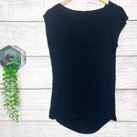 Kenar Vintage Black Cowl Neck Cap Sleeve Shirred Drape Blouse Top Size Small Photo 7