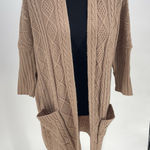 Charlotte Russe  Cardigan Sweater Open Front‎ Large PocketsWomens Medium Tan Bag2 Photo 0