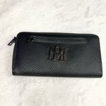 Badgley Mischka Black Textured Faux Pebble Leather Long Zip Around Wallet NEW Photo 8