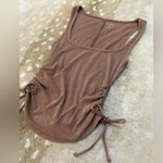 Pilcro Anthropologie brown ruched side tie tank top women’s size XXS Photo 2