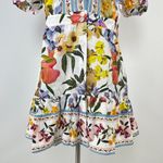 Farm Rio NWOT  Floral Ruffles Greek Garden Off-White Mini Dress Size M Photo 4