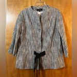 Talbots  Sorbonne Cotton Linen Blend Ribbon Belted Grace Fit Blazer Jacket 10 Photo 0