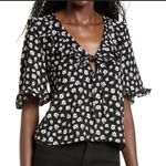 Topshop Womens Blouse Sz 4 Floral Ruffle Bohemian Boho Chic Office Work Career Photo 7
