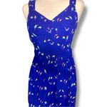 Pink Rose Blue Bird Print Flared Sundress With Back Cutout Size S Photo 2