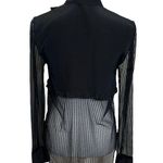 Marissa Webb Semi Sheer Button Front Long Sleeves Ruffle Black Women’s Size S Photo 5