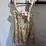 For Love & Lemons NWT  Distorted Checkered Green Satin Dress Photo 3