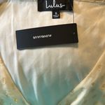 Lulus  gold shimmer dot ruffle mini dress NWT size small‎ Photo 3