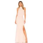 Likely  Cameron Gown Size 2 Seashell Pink Maxi Dress Halter Neckline Side Slit Photo 9