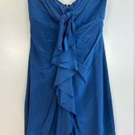 BCBGMAXAZRIA NNWT Ink Blue Strapless Silk Mini Dress with Ruffles/Bow Size 12 Photo 0