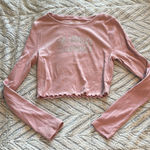 Aeropostale  Pink Long Sleeve Fitted Crop‎ Tee Photo 0