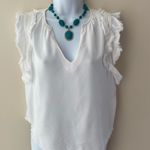 Maven West  white fringe top size xs Photo 0