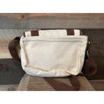 Lands' End Beige Canvas Crossbody Purse Bag Brown Strap And Trim 11"x 8" NEW Photo 1