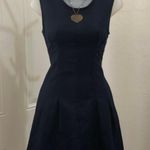 Navy blue corset sleeveless midi fit flare pleated dress short gown Photo 0