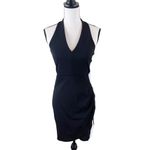 Almost Famous  Ruched Sleeveless Halter Dress Black White Medium NWT Photo 3