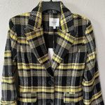 NEW Grey Lab Women's Small Black Yellow Blazer Jacket Tweed Like Grunge Rocker Photo 1