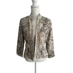 CHICOS 100% Silk Paisley Swirl Beige Jacket Size Chicos 0 US S 4 Photo 4
