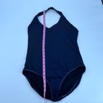 Lands' End  navy blue halter top plus size one piece bathing suit swim size 16 Photo 1