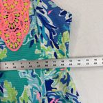 Lilly Pulitzer  Pearl‎ Shift Dress Size 00 Blue Green Floral Cotton Sleeveless Photo 2