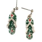 Christmas Flip Flop Earrings Thongs Dangle Posts Beach Cruise Island Va… Green Photo 5