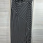 MIK Maxi Skirt Pull On w Foldover Waist Black/White Stripe Photo 1