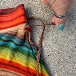 Wet Seal Y2K Boho Hippie Stripe Handkerchief Hem Elastic Skirt Braided Belt Photo 5