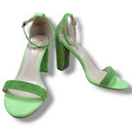 Shoes Size 10 Lulus Taylor Rhinestones Ankle Strap Heels Green With Flaws Missing Rhinestones Photo 0