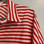 Toska  Red White Striped Chiffon Button Down Blouse Sz L Photo 1