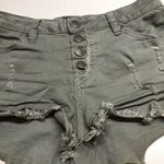 Angel Kiss Distress Short Denim Green Olive Army 1 Photo 2